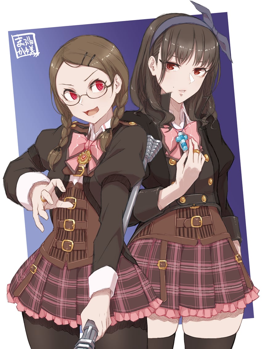 kuroki francisca yuria and matsunaga brigitta kayo (assault lily) drawn by mabuta_kayumi