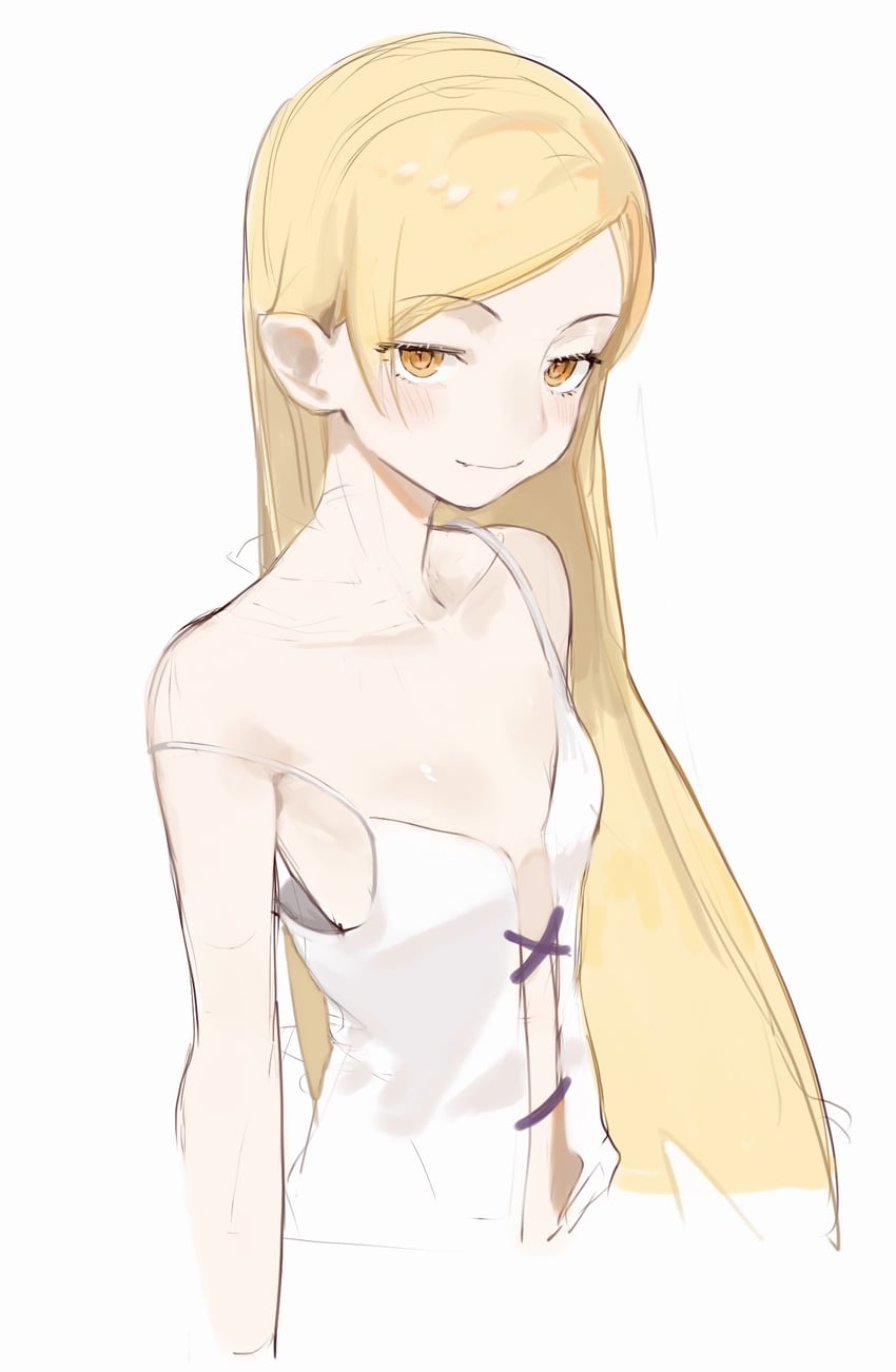 oshino shinobu and kiss-shot acerola-orion heart-under-blade (monogatari and 1 more) drawn by rrr_ato