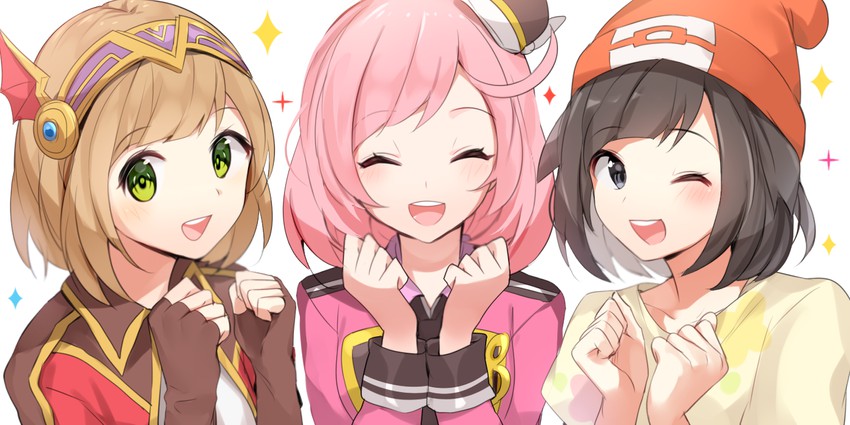 selene and ayase naru (pokemon and 4 more) drawn by yuhi_(hssh_6)