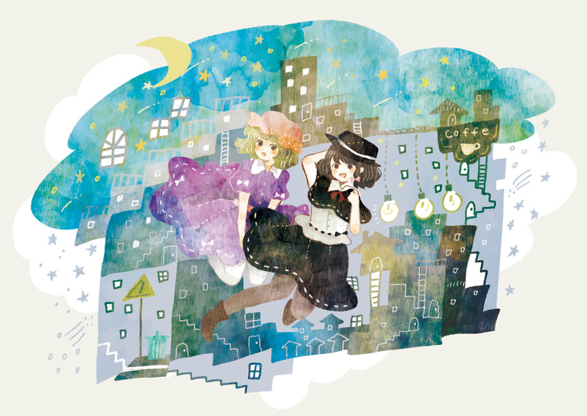 usami renko and maribel hearn (touhou and 1 more) drawn by onigiri_(ginseitou)