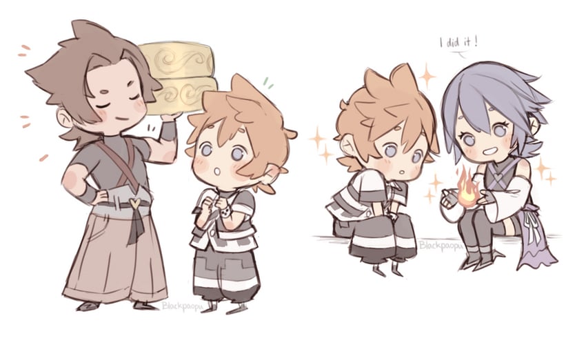 aqua, ventus, and terra (kingdom hearts and 1 more) drawn by blackpaopu