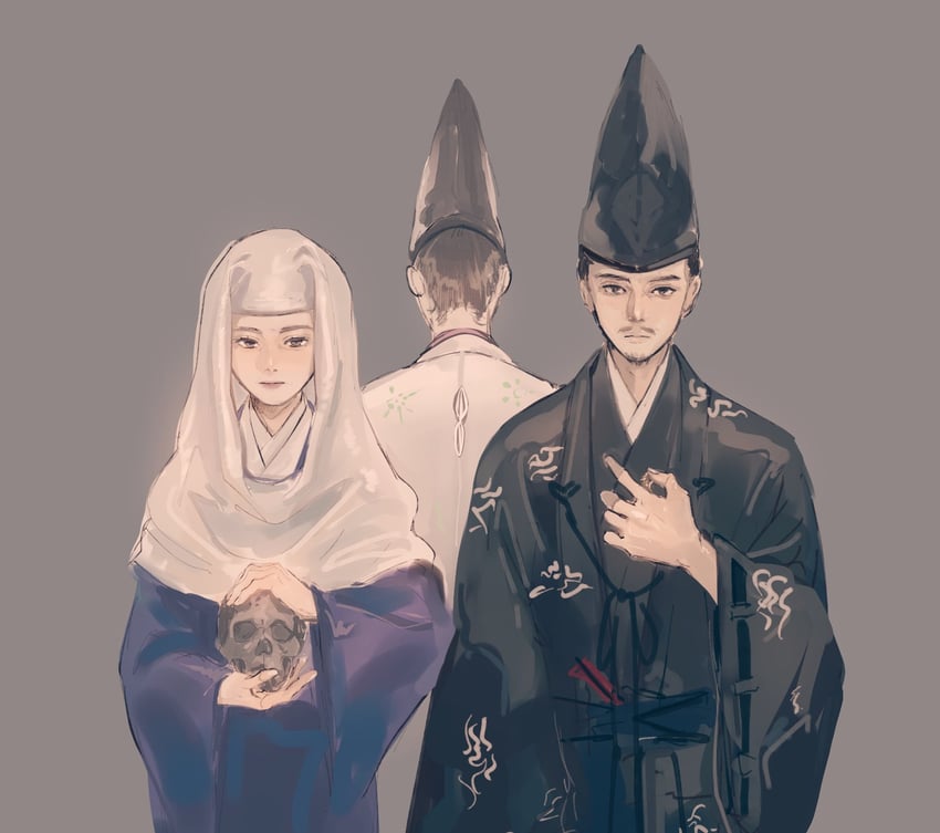 houjou yoshitoki, houjou masako, and minamoto no sanetomo (kamakura-dono no 13-nin) drawn by killerwhale000