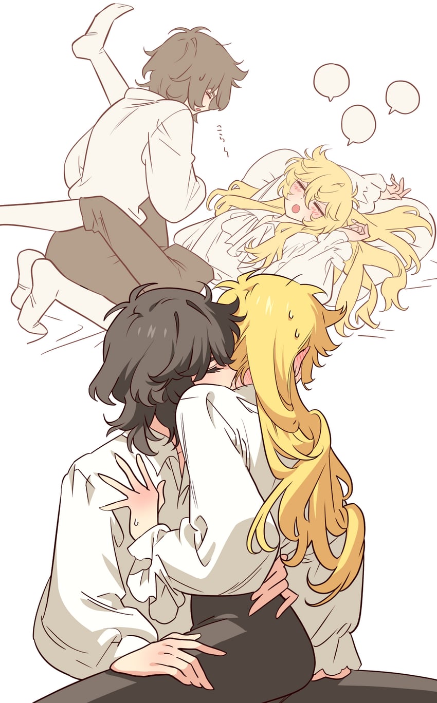 oscar francois de jarjayes and andre grandier (versailles no bara) drawn by meremero