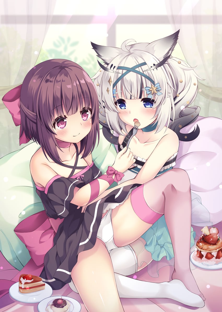 fallenshadow and mikazuki silvi (indie virtual youtuber) drawn by sakuraba_hikaru_(loveindog)