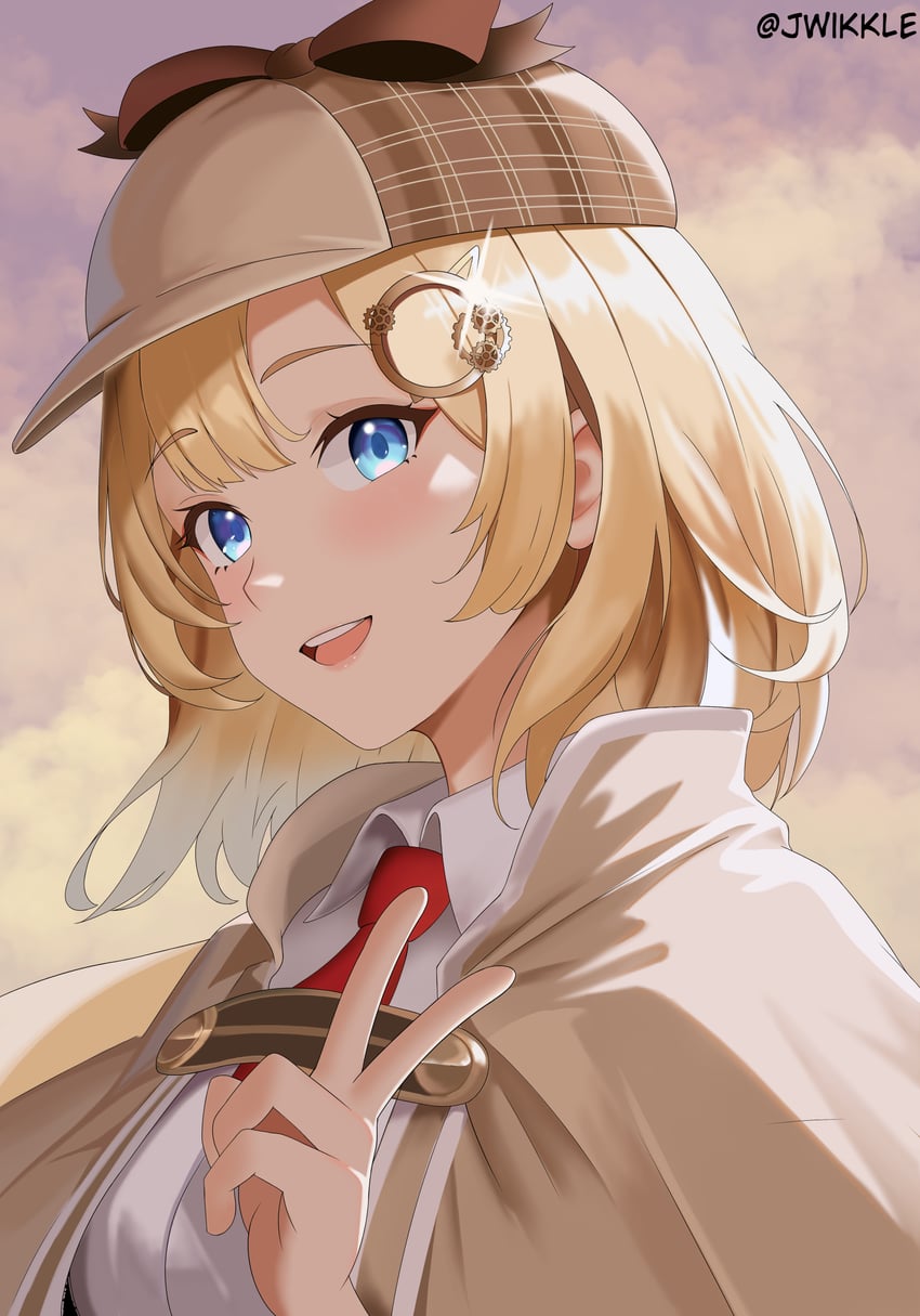 watson amelia (hololive and 1 more) drawn by jhonwikkle