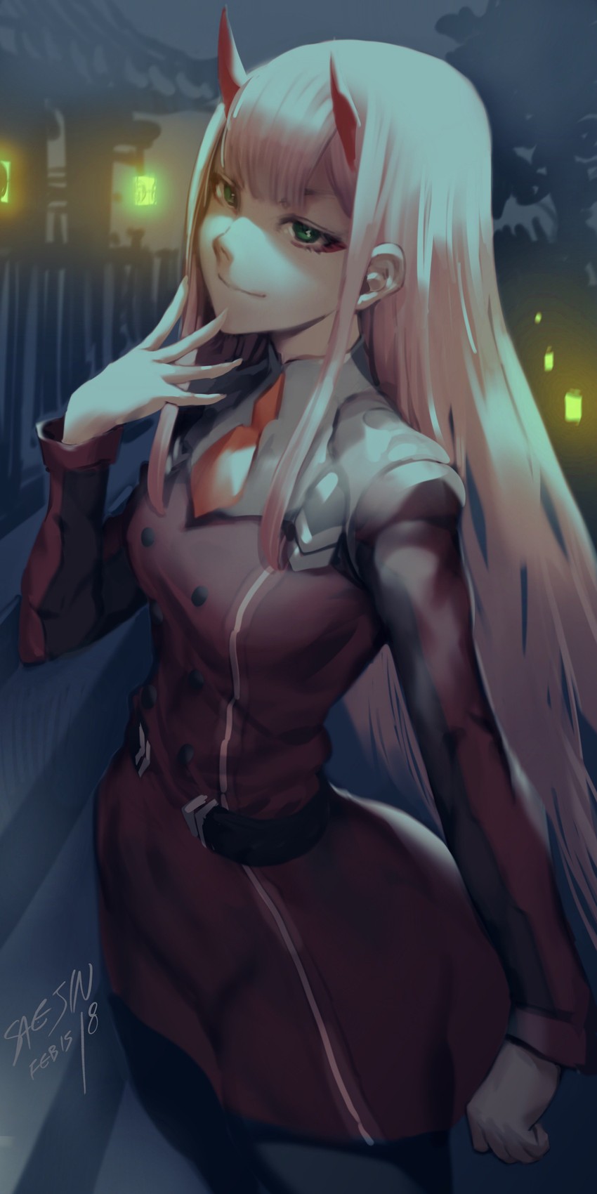 zero two (darling in the franxx) drawn by saejin_oh