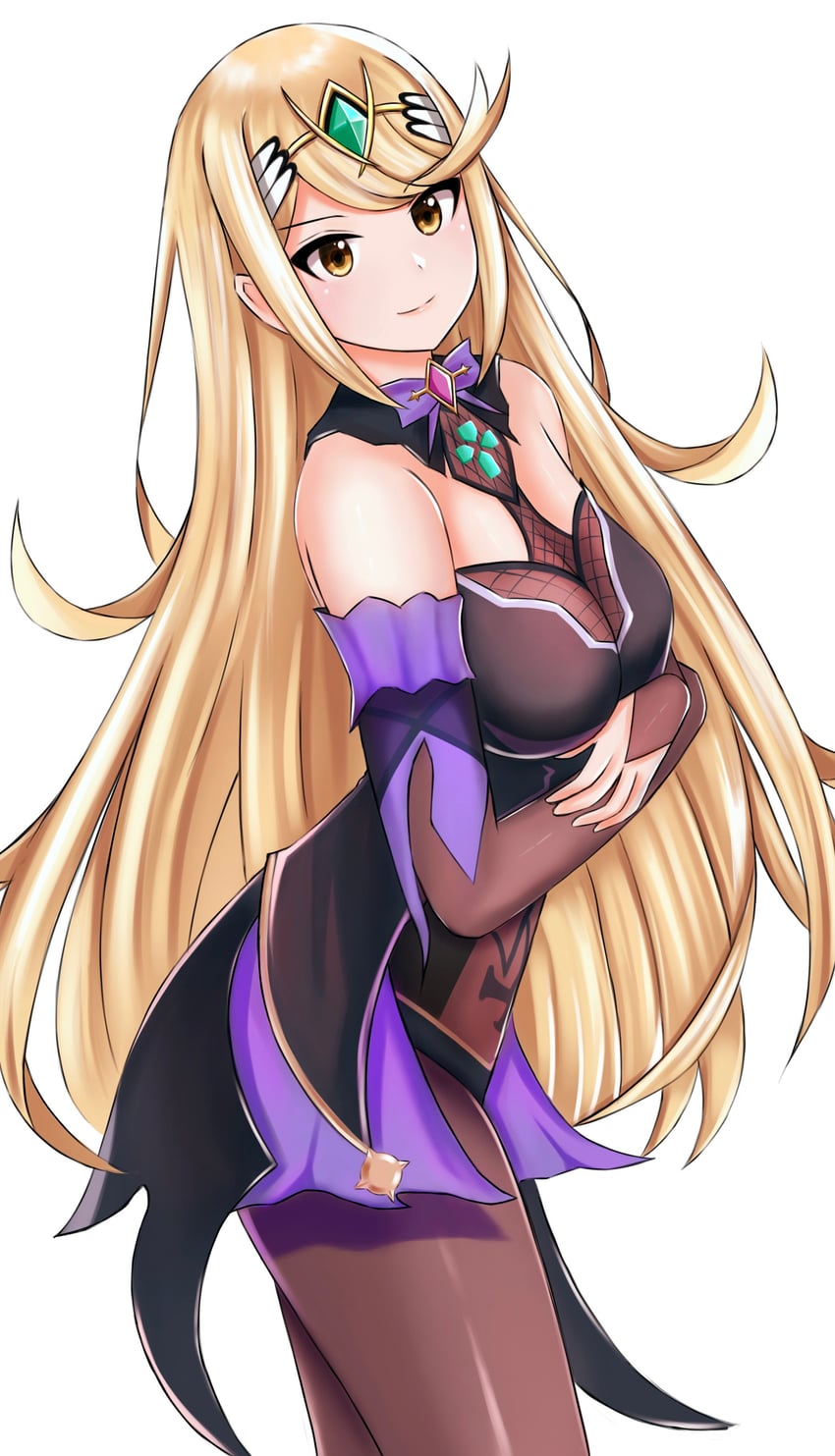 mythra and fischl (genshin impact and 2 more) drawn by langspower