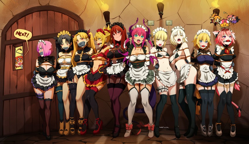 artoria pendragon, mash kyrielight, fujimaru ritsuka, jeanne d'arc alter, scathach, and 7 more (fate and 6 more) drawn by eudetenis