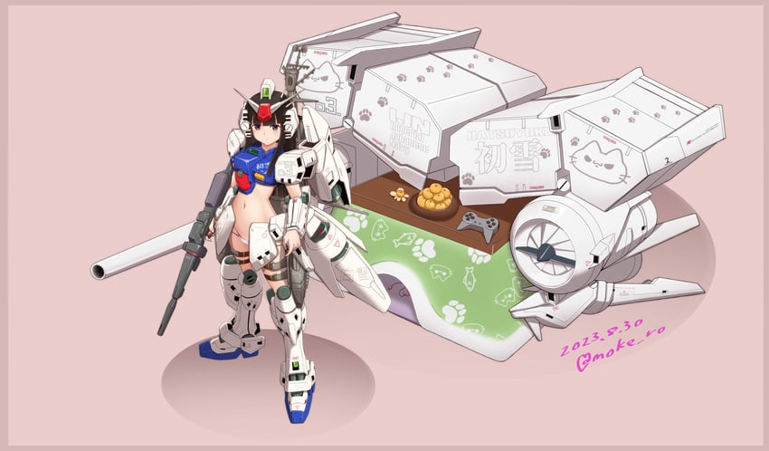 hatsuyuki and gundam gp-03 stamen (kantai collection and 2 more) drawn by moke_ro
