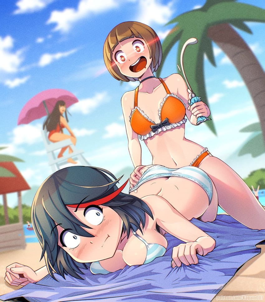 matoi ryuuko, kiryuuin satsuki, and mankanshoku mako (kill la kill) drawn by kagato007