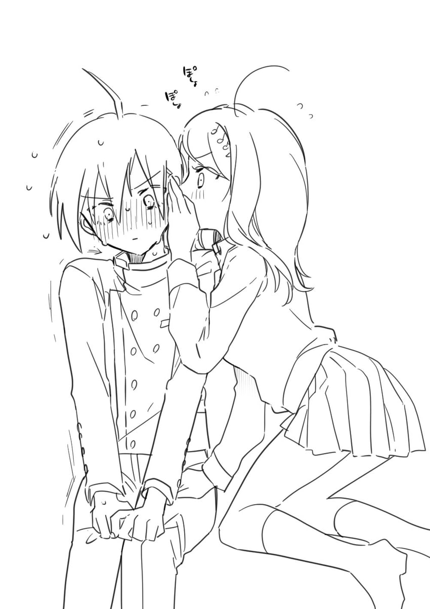 saihara shuichi and akamatsu kaede (danganronpa and 1 more) drawn by zang_li