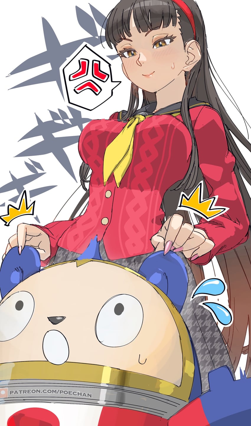 amagi yukiko and kuma (persona and 1 more) drawn by poechan_chan