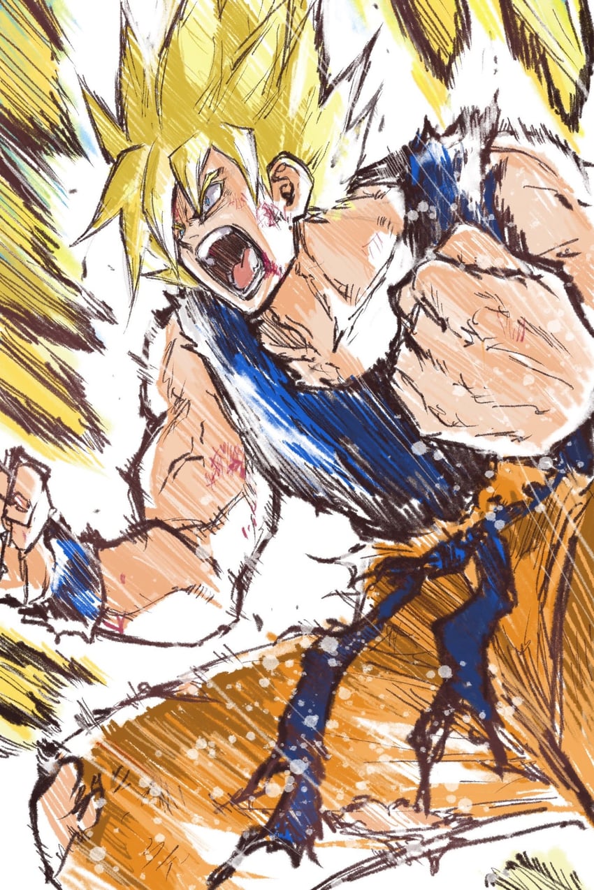 son goku (dragon ball and 1 more) drawn by sukeno_yoshiaki