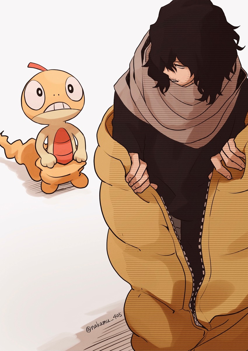 aizawa shota and scraggy (pokemon and 1 more) drawn by nakamu_405