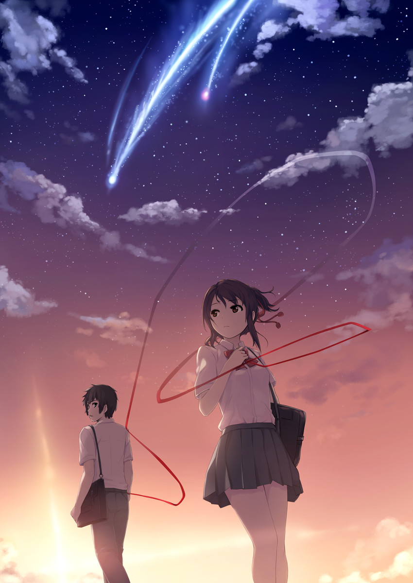 miyamizu mitsuha and tachibana taki (kimi no na wa.) drawn by coffee-kizoku