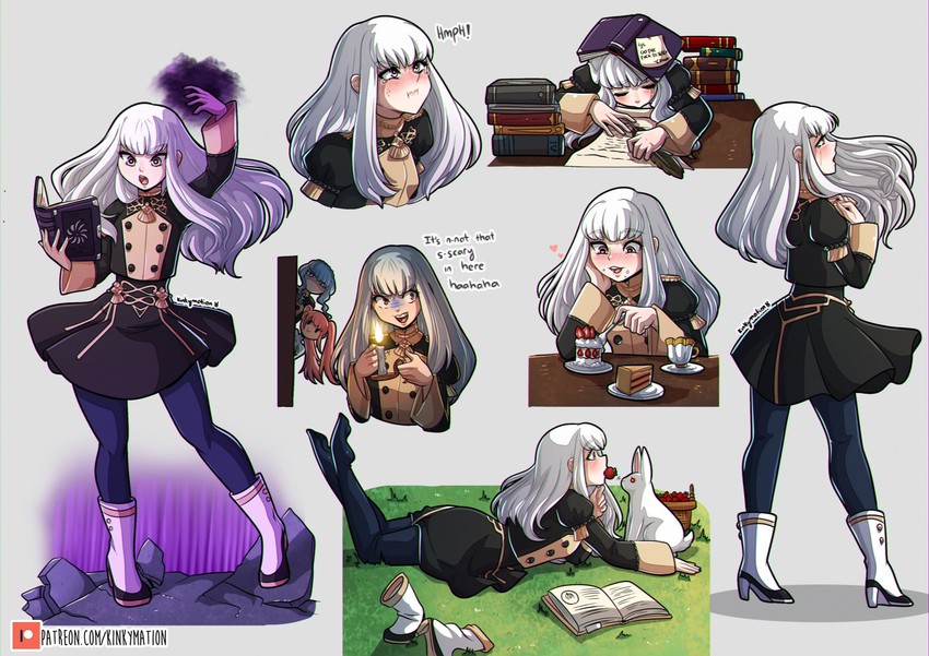 hilda valentine goneril, lysithea von ordelia, and marianne von edmund (fire emblem and 1 more) drawn by kinkymation