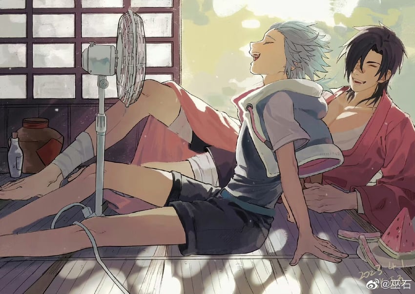 seragaki aoba and koujaku (dramatical murder) drawn by wushi_stoneee