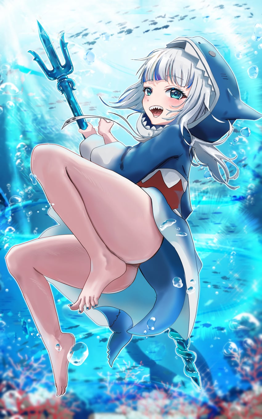 gawr gura (hololive and 1 more) drawn by kanpancake