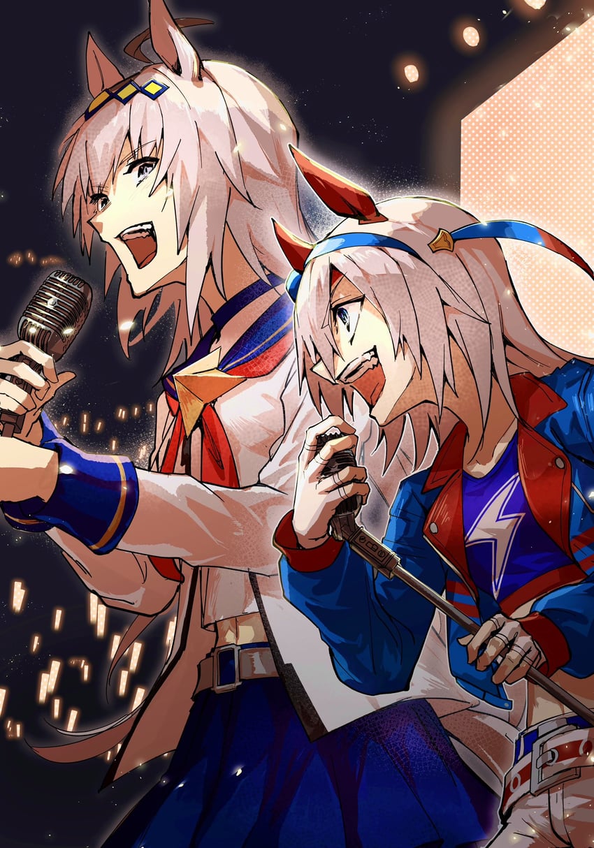 oguri cap and tamamo cross (umamusume) drawn by karate_(karatedazey)
