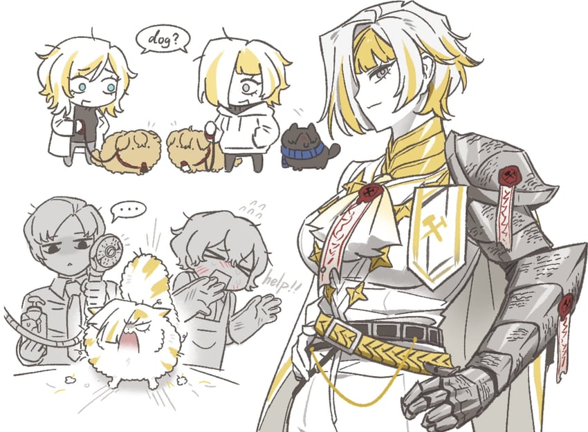 faust, sinclair, kromer, and demian (project moon and 1 more) drawn by ohzv