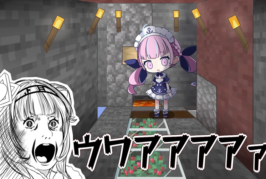 minato aqua and murasaki shion (hololive and 1 more) drawn by cocozasa