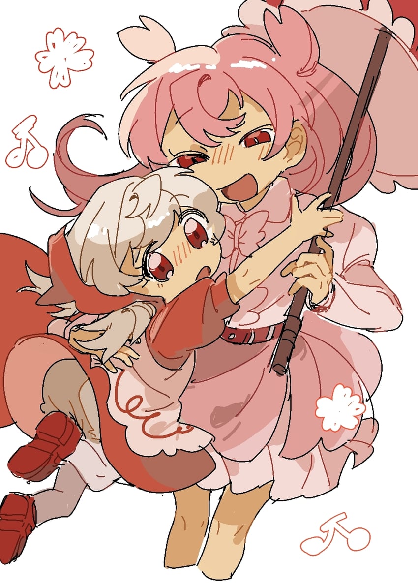 cherry blossom cookie and cherry cookie (cookie run) drawn by ulylus_(lubangdeshouzhang)