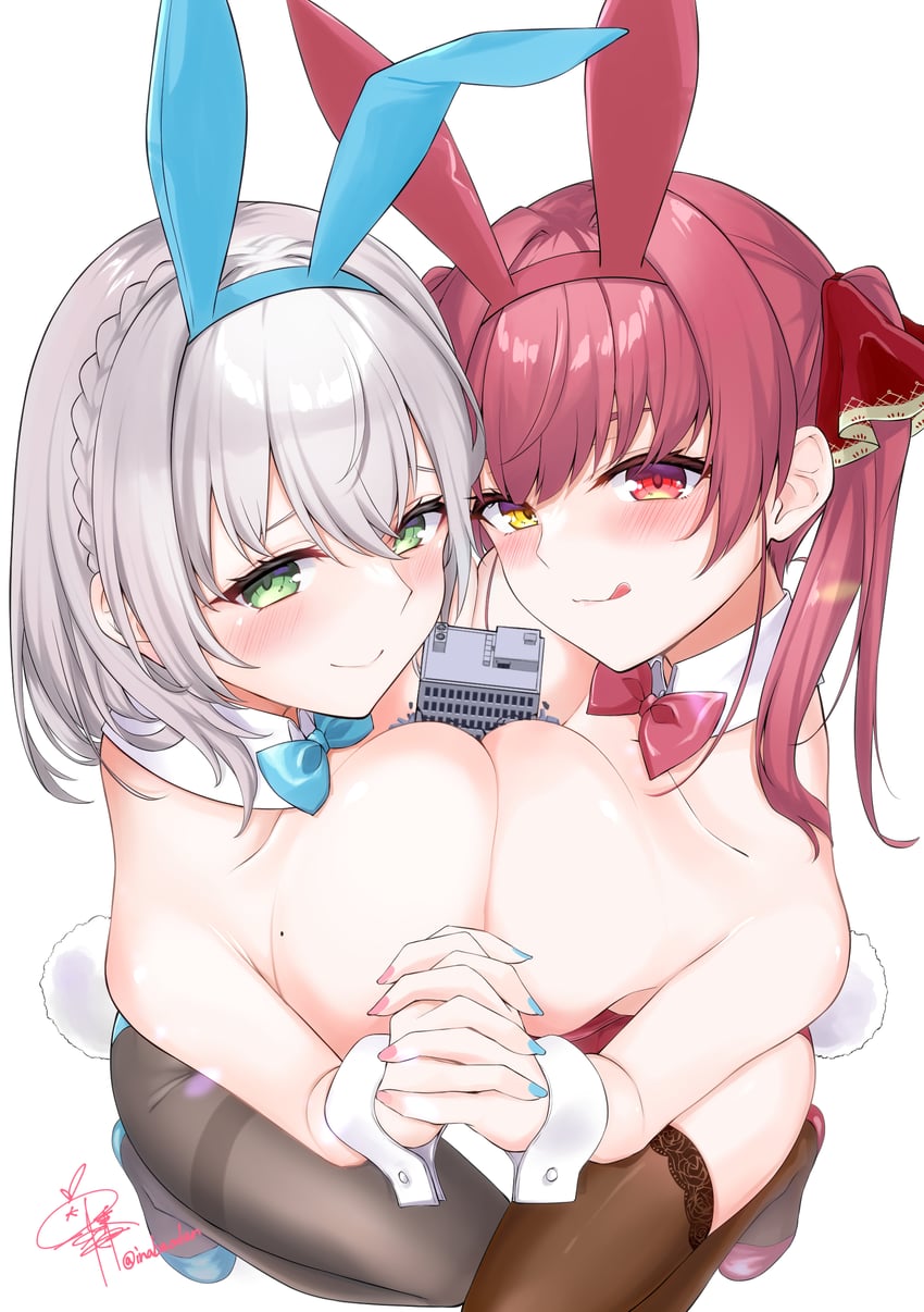 houshou marine and shirogane noel (hololive) drawn by inaba_oden