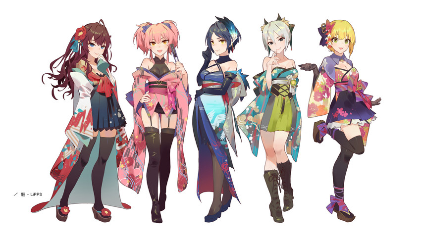 jougasaki mika, ichinose shiki, hayami kanade, miyamoto frederica, and shiomi syuko (idolmaster and 1 more) drawn by jofang