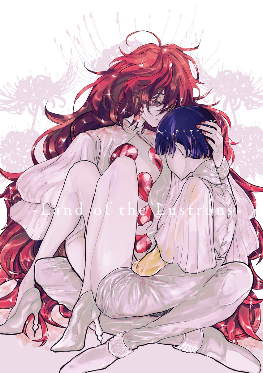 phosphophyllite and padparadscha (houseki no kuni) drawn by nemui_neko