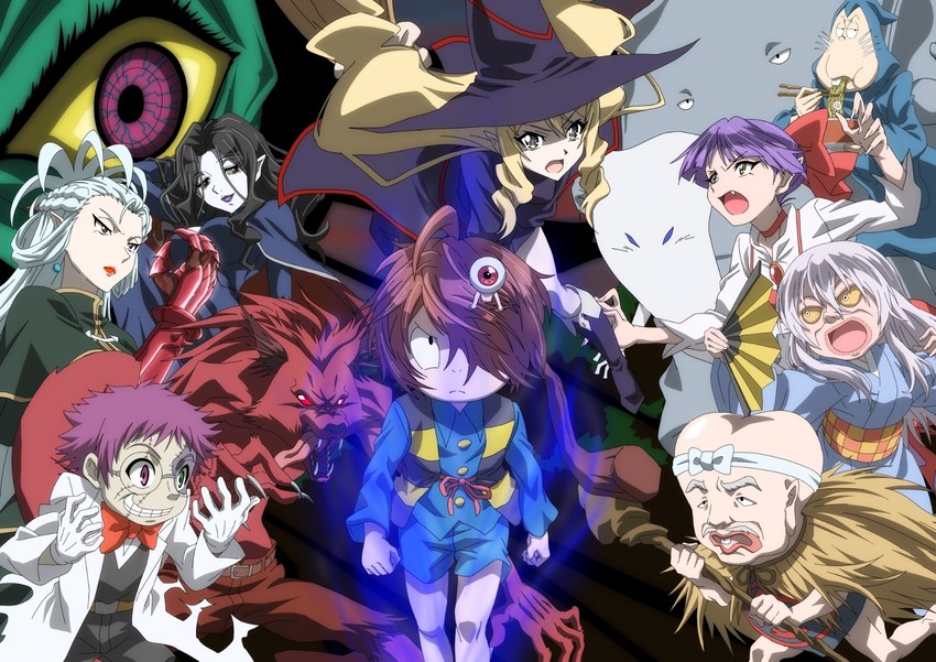 backbeard, nekomusume, kitarou, agnes, carmilla, and 3 more (gegege no kitarou) drawn by nori_gutchin
