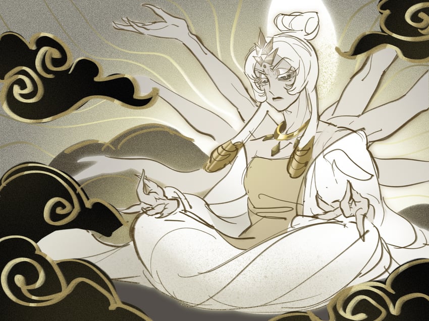 mystic flour cookie and guanyin (cookie run and 1 more) drawn by jugenxiannu196