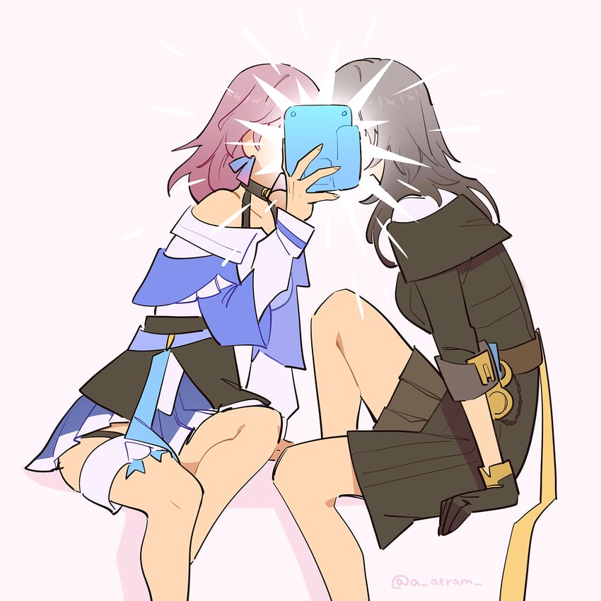 trailblazer, stelle, and march 7th (honkai and 1 more) drawn by atram
