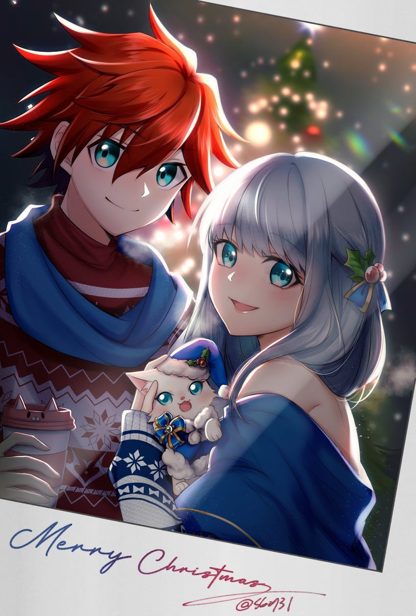 airis, protagonist, and catora (shironeko project) drawn by buding_nongtang