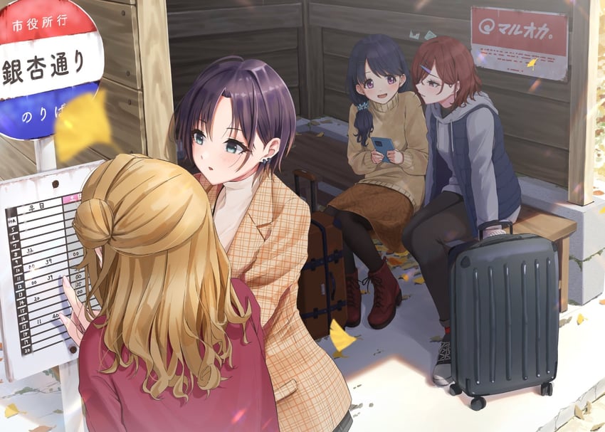 higuchi madoka, asakura toru, fukumaru koito, and ichikawa hinana (idolmaster and 1 more) drawn by kaiso_(kaisooekaki)