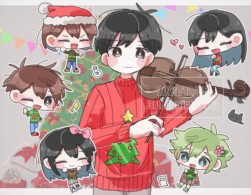 sunny, basil, aubrey, kel, mari, and 2 more (omori) drawn by hapipipp