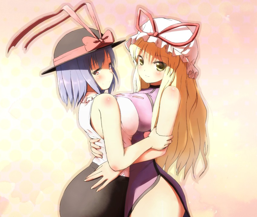 yakumo yukari and nagae iku (touhou) drawn by uboaa_(uhhohho)