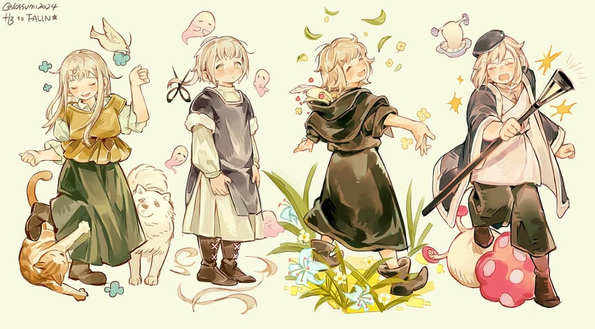 falin touden and walking mushroom (dungeon meshi) drawn by kasumi007