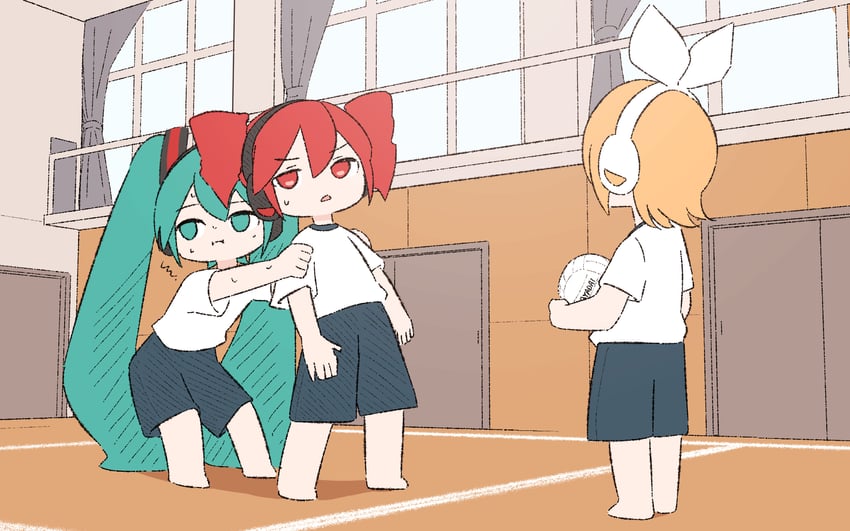 hatsune miku, kagamine rin, and kasane teto (vocaloid and 1 more) drawn by bananafish1111