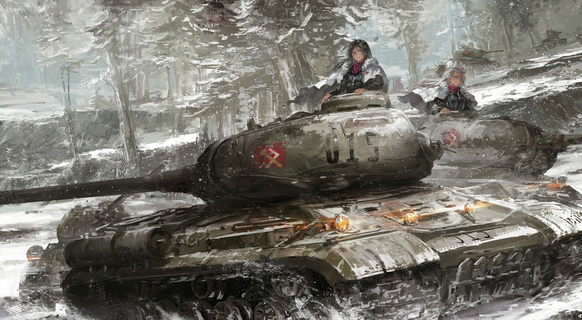 nonna and clara (girls und panzer) drawn by stu_dts