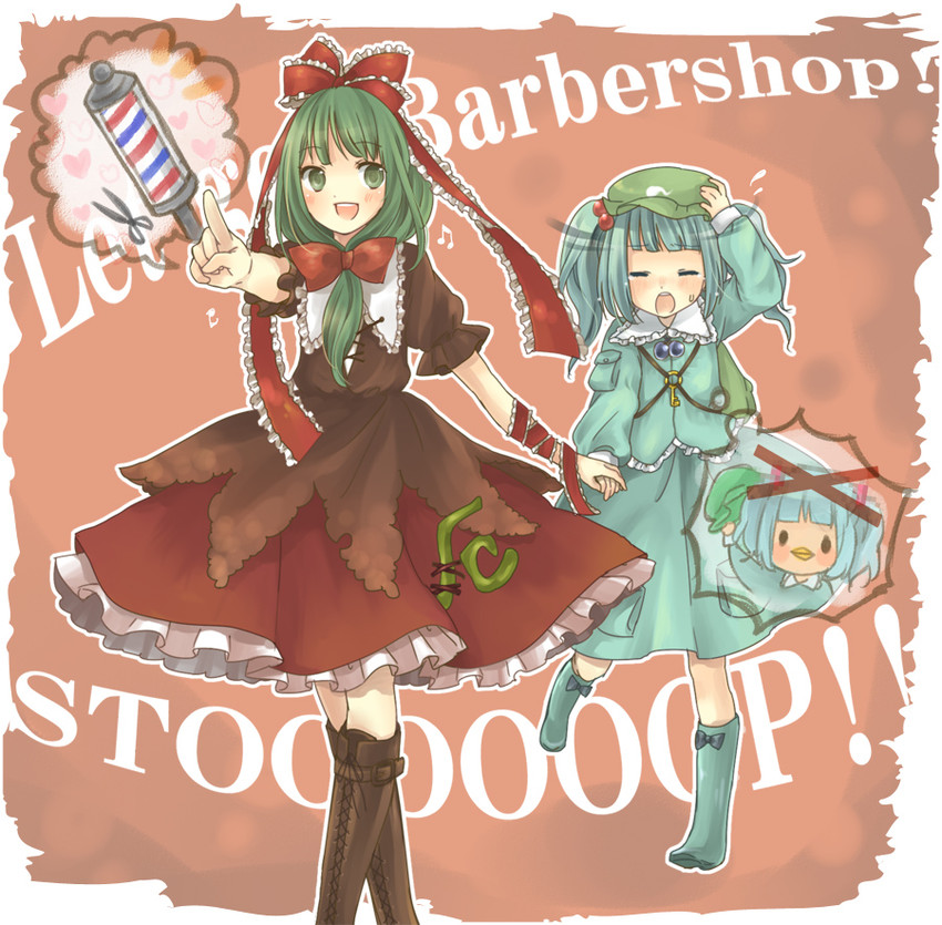 kawashiro nitori and kagiyama hina (touhou) drawn by misato_(moimoi)