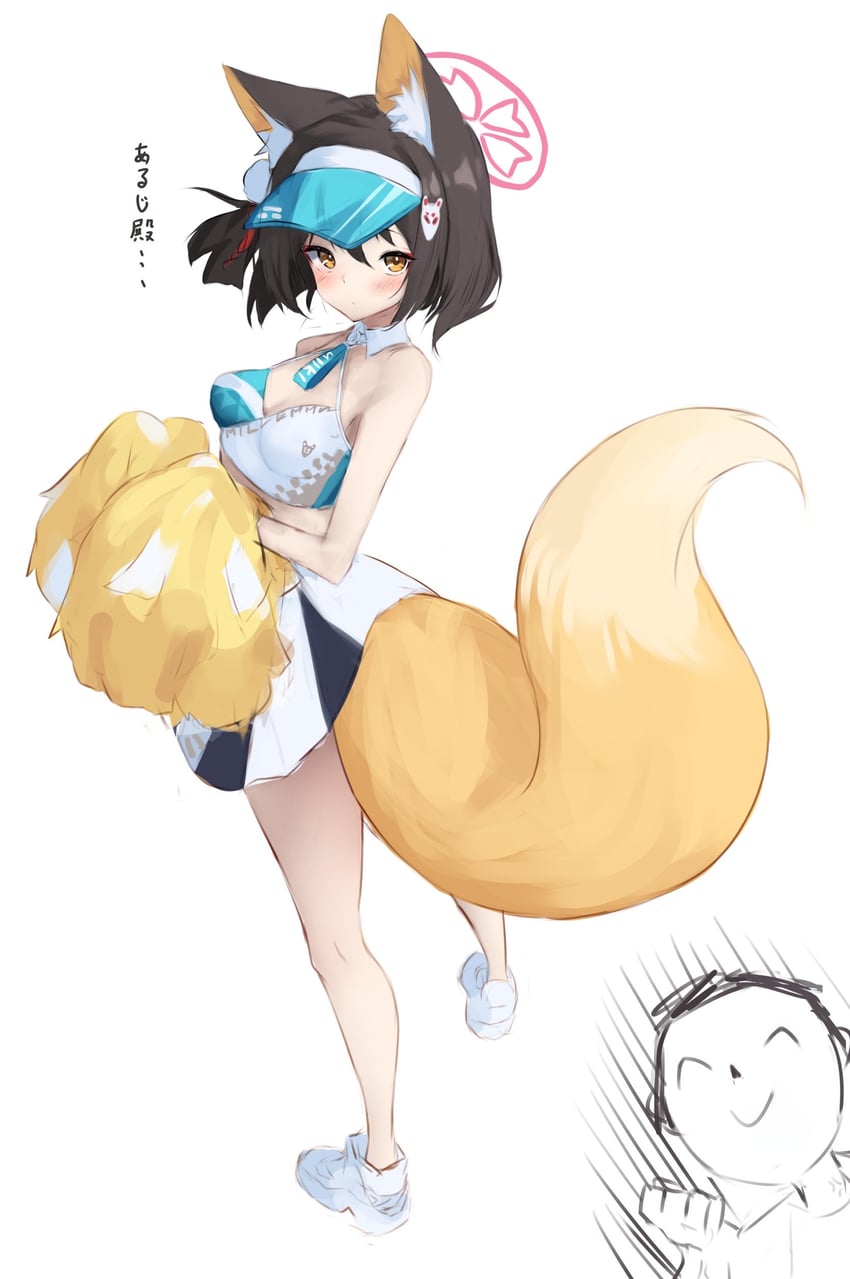sensei, doodle sensei, and izuna (blue archive) drawn by inre_kemomimi