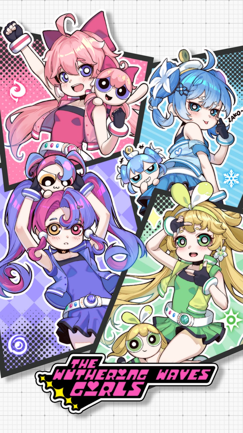 roccia, encore, verina, and youhu (wuthering waves and 2 more) drawn by eien_no_24-sai_no_shakai_hito