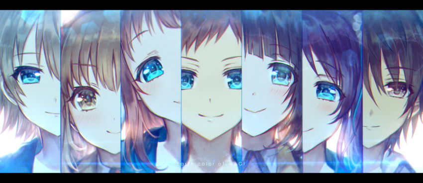 hiradaira chisaki, mukaido manaka, shiodome miuna, kihara tsumugu, hisanuma sayu, and 2 more (nagi no asukara) drawn by shigaraki_(strobe_blue)