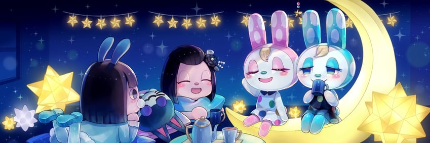 villager, chrissy, francine, and punchy (animal crossing) drawn by fuji_sono