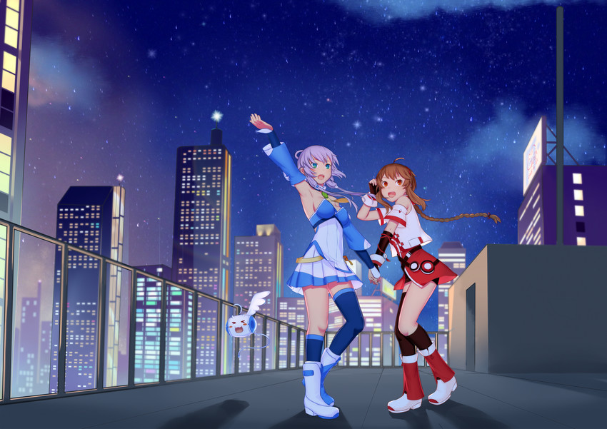 luo tianyi and yuezheng ling (vocaloid and 1 more) drawn by dongqing_zaozigao