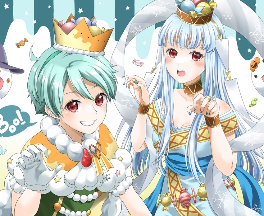 ninian and nils (fire emblem and 2 more) drawn by midori_no_baku