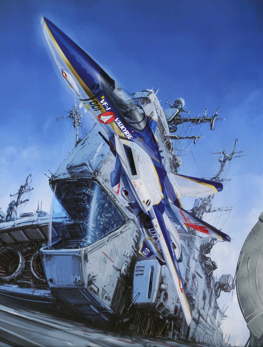 vf-1 and sdf-1 (macross and 1 more) drawn by tenjin_hidetaka
