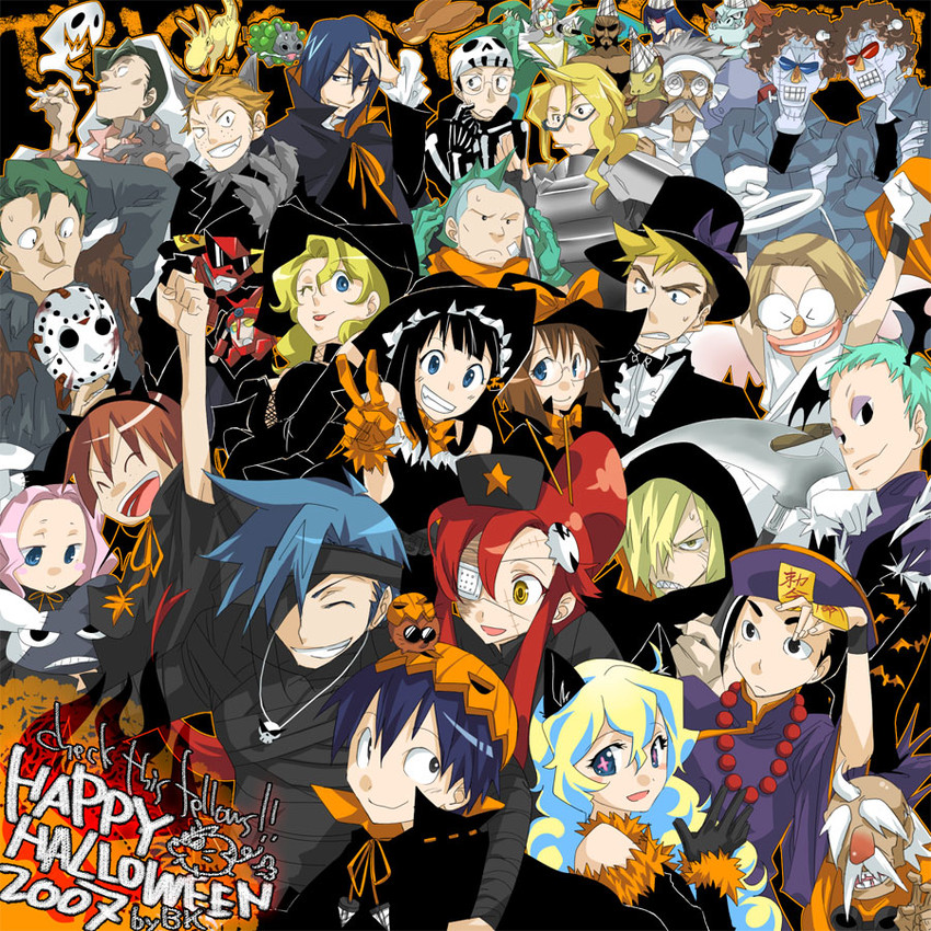 yoko littner, nia teppelin, simon, kamina, boota, and 28 more (tengen toppa gurren lagann) drawn by mudo_(saji)