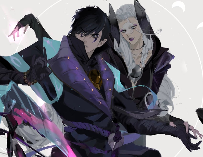 aphelios and alune (league of legends) drawn by tie_(yoooeeeeeeeeee)