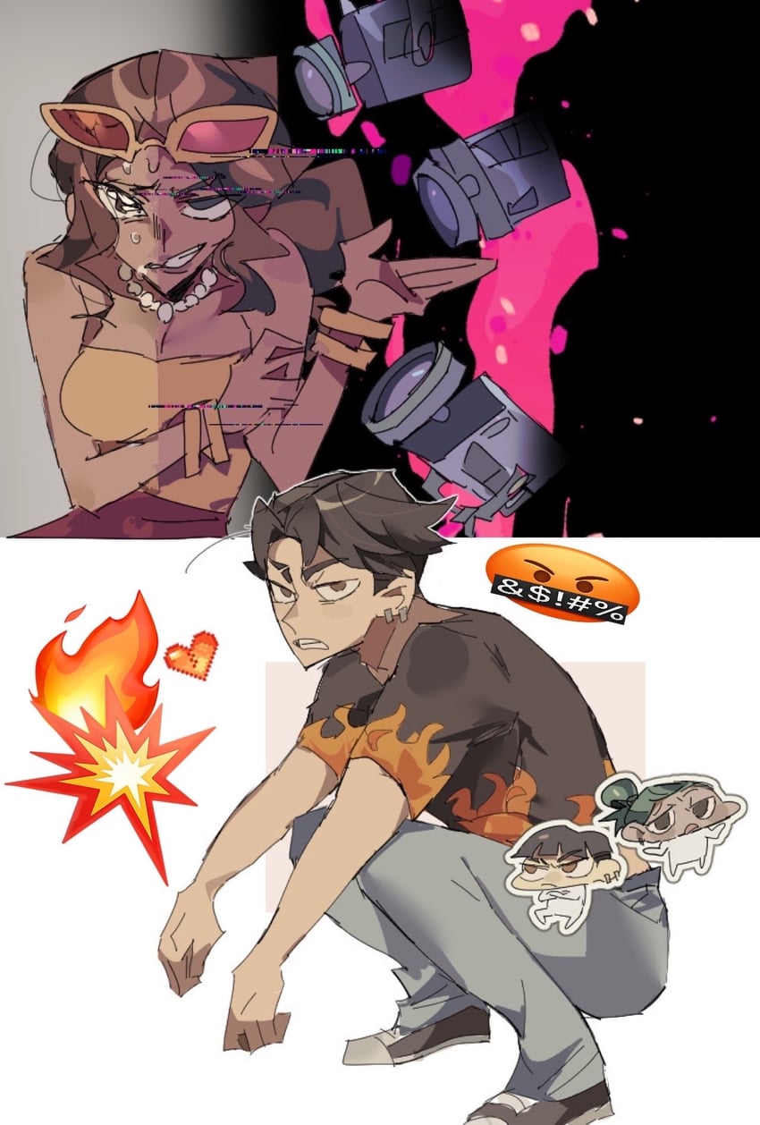 kai, yul, and riya (disventure camp) drawn by dokusuji_(kw9onou58)